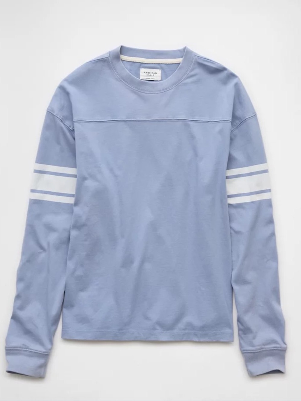 American Eagle Striped Long Sleeve Football Tee